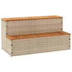 VidaXL Marche bain remous beige 100x50x50 5 cm polyrotin acacia massif