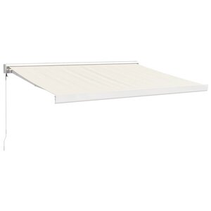 vidaXL Auvent rétractable crème 3 5x2 5 m tissu et aluminium