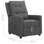 vidaXL Fauteuil inclinable Gris clair Tissu