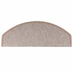 vidaXL Tapis d'escalier 10 pièces 65 x 24 x 4 cm Marron clair Demi-rond Grand