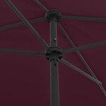 vidaXL Parasol de plage rouge bordeaux 200x125 cm