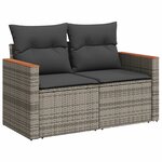 vidaXL Salon de jardin avec coussins 12 Pièces gris résine tressée