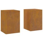vidaXL Supports de Plantes Extérieurs Pillar 2 Pièces 24x24x35 cm Acier Résistant aux Intempéries