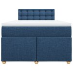 vidaXL Sommier à lattes de lit avec matelas bleu 120x190 cm tissu