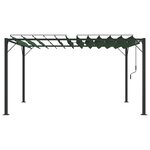 vidaXL Gazebo avec toiture louvée 3 x 4 x 2 14 m Vert