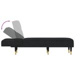 vidaXL Chaise longue noir velours