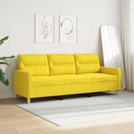 vidaXL Canapé à 3 places Jaune clair 180 cm Tissu