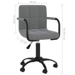 vidaXL Chaises pivotantes à manger lot de 6 gris foncé velours