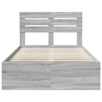 vidaXL Cadre de lit Gris Sonoma 120 x 200 cm Pin massif