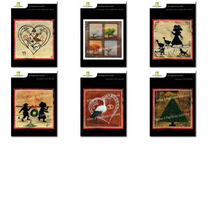 Lot de 6 cartes - voeux 3 - peintures monique meyer