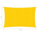 vidaXL Voile d'ombrage 160 g/m² Jaune 3x4 5 m PEHD