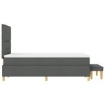 vidaXL Lit Box Spring avec Matelas & Banc Gris Foncé 120x190 cm Tissu