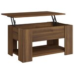 vidaXL Table basse Chêne marron 79x49x41 cm Bois d'ingénierie