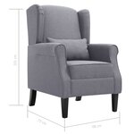 vidaXL Fauteuil gris foncé tissu