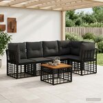 vidaXL Ensemble de canapés d'extérieur 6 pc Noir et Gris foncé