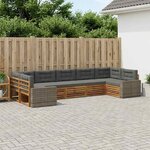 vidaXL Ensemble de canapés d'extérieur 7 Pièces Naturel et Anthracite