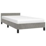 vidaXL Cadre de lit sans matelas gris clair 90x190 cm velours