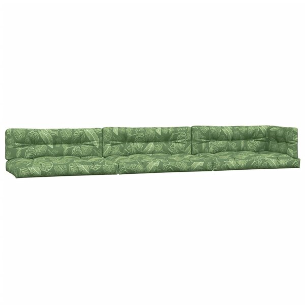 vidaXL Coussins de palette lot de 7 motif de feuilles tissu