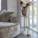 Table d'appoint en laiton et marbre 25 5 x 53 cm