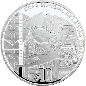 Monnaie FIFA WORLD CUP 26 Monterrey Argent 10 Pesos Mexico 2026 (PRÉCOMMANDE)