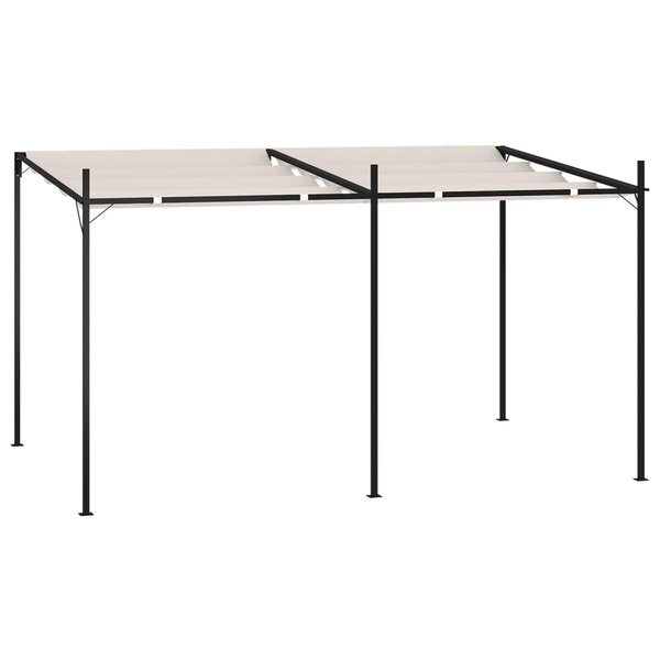 vidaXL Belvédère avec toit rétractable 400x300x233 cm Crème