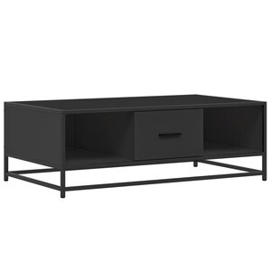 vidaXL Table basse noir 100x57x35 cm bois d'ingénierie et métal