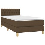vidaXL Sommier à lattes de lit avec matelas Marron foncé 90x190 cm