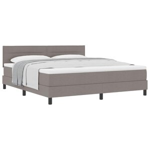vidaXL Lit à ressorts avec matelas Taupe 180 x 200 cm tissu