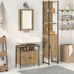 vidaXL Ensemble de mobilier de salle de bain 3 Pièces chêne artisanal
