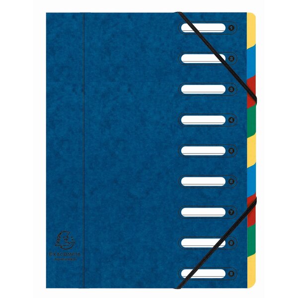 Trieur Harmonika® À Fenêtres Avec Élastiques Véritable Carte Lustrée 9 Compartiments - Couleurs Assorties - X 6 - Exacompta