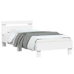vidaXL Cadre de lit avec tête de lit blanc 90x200 cm bois d'ingénierie