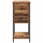 vidaXL Cabinet de chevet avec tiroir 2 Pièces Bois ancien 32 x 42 x 70 cm