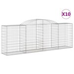 vidaXL Paniers à gabions arqués 10 Pièces 300x50x100/120 cm fer galvanisé