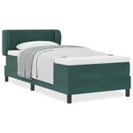 Lit à ressorts vidaXL avec matelas vert foncé 80x200 cm en velours