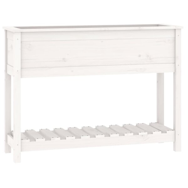 vidaXL Jardinière et étagère Blanc 111 5x34 5x81 cm Bois massif de pin