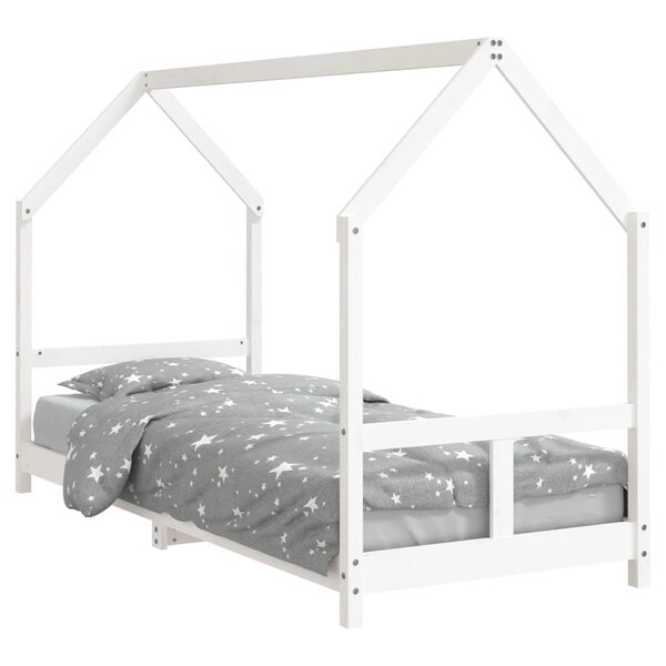 vidaXL Cadre de lit pour enfants blanc 80x200 cm bois de pin massif