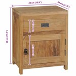 vidaXL Table de chevet teck massif 40x30x50 cm