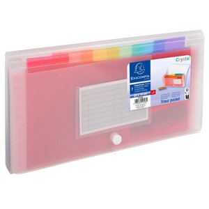 Trieur pocket PP 7 Compartiments 14x26 CRYSTAL x 5 EXACOMPTA