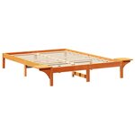 vidaXL Cadre de lit avec tables de chevet Marron Marron cire