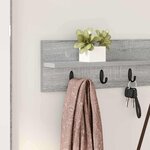 vidaXL Porte-manteau mural avec étagère Sonoma gris 100 x 10.5 x 18 cm