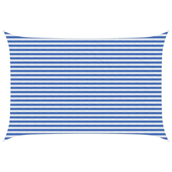 vidaXL Voile d'ombre 3 x 5 m HDPE Rectangulaire Bleu et Blanc