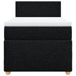 vidaXL Sommier à lattes de lit avec matelas noir simple tissu