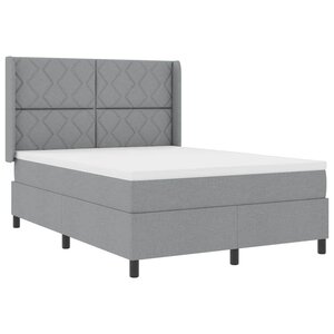 vidaXL Lit à ressorts avec matelas Gris clair 140 x 190 cm tissu