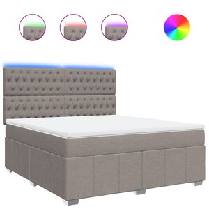 vidaXL Sommier à lattes de lit avec matelas Taupe 180x200 cm Tissu