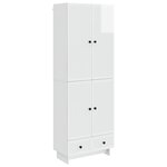 vidaXL Ensemble de Meubles 2 Pièces Blanc brillant 66 x 34 5 x 95 cm