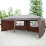 Tonnelle barnum tente de réception pliante pop up 6 x 3 x 2 55 m + sac de transport chocolat