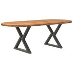 vidaXL Table à manger 220x100x74 cm bois de chêne massif ovale