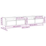 vidaXL Ensemble de Meuble TV 3 Pièces Chêne noir 240 x 35 x 40 cm