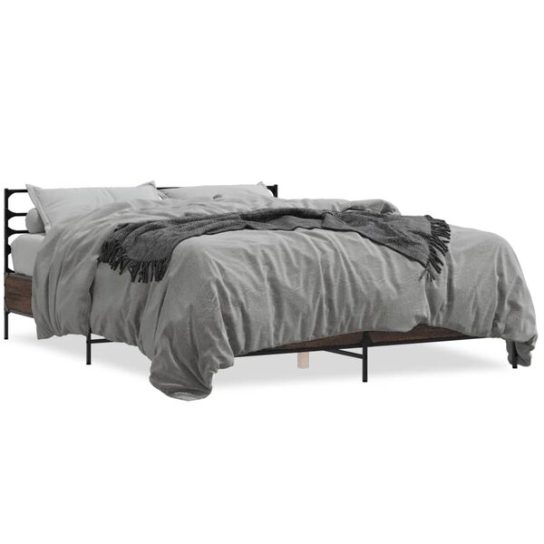 vidaXL Cadre de lit sans matelas chêne marron 160x200 cm