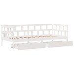vidaXL Lit de jour et tiroirs sans matelas blanc 90x190 cm bois massif